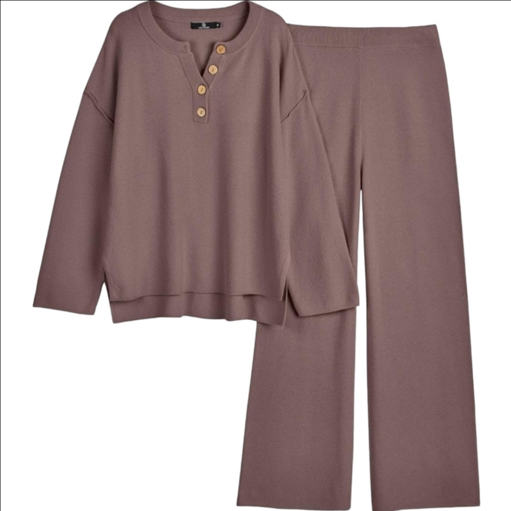 LILLUSORY Women's 2 Piece Lounge Sets Oversized Knit Set